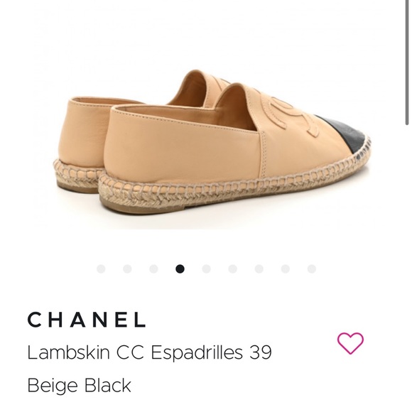 CHANEL
Lambskin CC Espadrilles 38 Beige Black - Picture 4 of 10